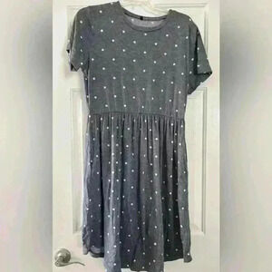 Gray polkadot dress